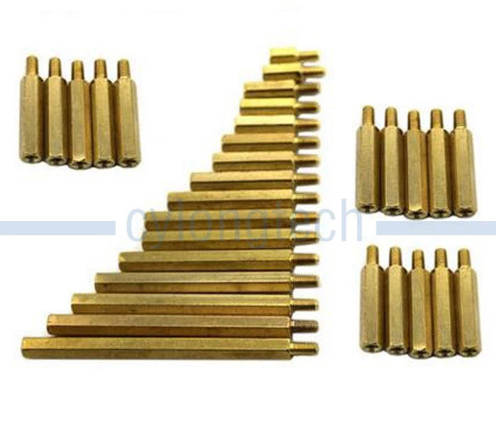 M3 * 12mm Doppio-pass Vite Esagonale dado Isolamento Colonna Pilastro Della Lega di Rame Per La Riparazione di Nuova Alta Qualità