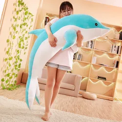 Muñeco de peluche grande para niños, juguete de delfín de mar de peluche, almohada suave para dormir, regalo de Navidad y cumpleaños