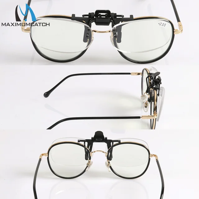 Maximumcatch Clip Presbyopic Square Glasses Przenośne okulary do czytania bez oprawek +1.5 +2.0 +2.5