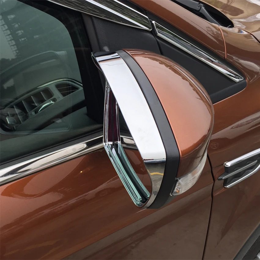 Chrome ABS Car Rearview Mirror Rain Eyebrow Cover Trim Stickers For Ford Escape Kuga 2013-2018 Car Styling Accessories