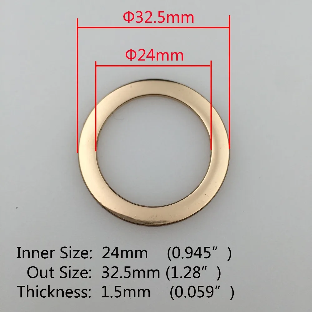 50pcs/lot inner size 24mm Light Gold Swimwear ring Bikini Alloy Ring Swimsuit DIY accessories bikini rings connectors