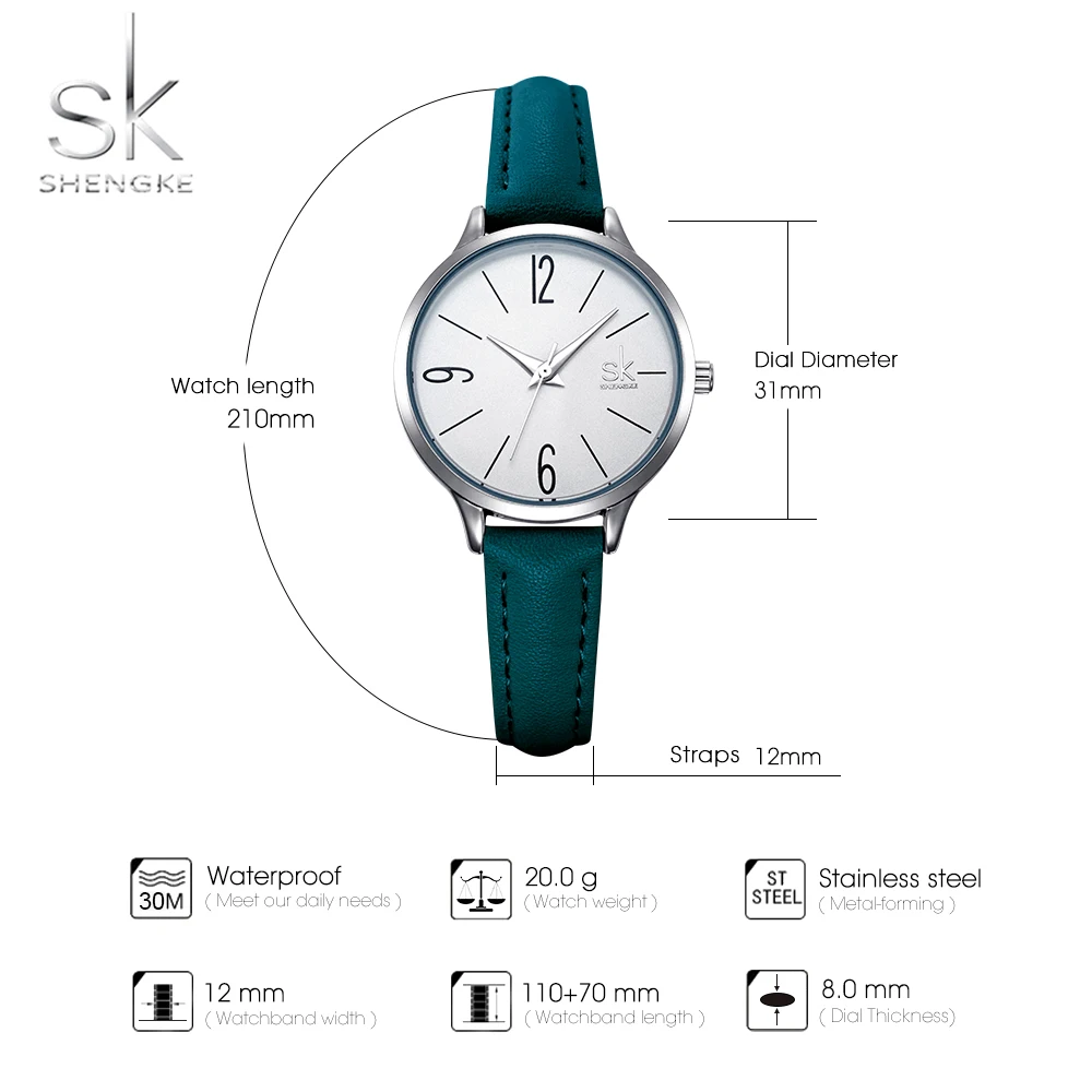 Shengke Nieuwe Horloge Vrouwen Casual Leer Vrouwelijke Horloges Meisje Horloges Japanse Quartz Klok Relogio Feminino Reloj Mujer