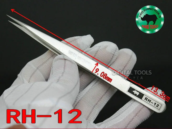 RH-12 Tweezers For Repairing Watch or Mobile etc. Japanese RHINO Brand Anti-acid High-precision Super Hard and Sharp