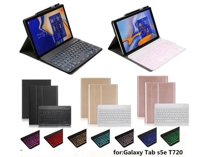 

Fabric With 7 Backlit light Bluetooth Keyboard Case for Samsung Galaxy Tab S5e 10.5 2019 SM-T720 SM-T725 Tablet Keyboard Cover