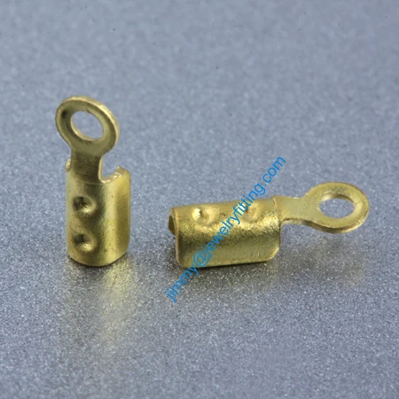 

2013 jewelry findings Base metal foldover crimps for Cord Chain ends