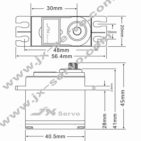 JX Servo PDI-6221mg 20kg Standard Digital Servo Metal Gear Large Torque 120 180 360 for 1:8 1:10 RC Car Airplane Robot Arm