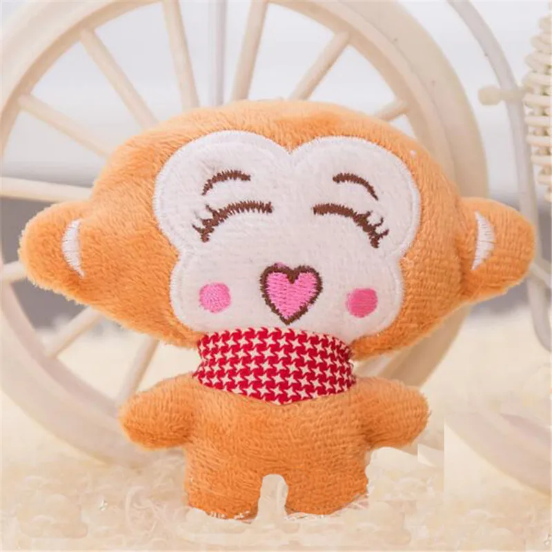 1 pçs macaco brinquedos de pelúcia amor humano mini boneca dos desenhos animados pingente bonito macacos corrente do telefone móvel pendurado ornamentos para meninas 9cm