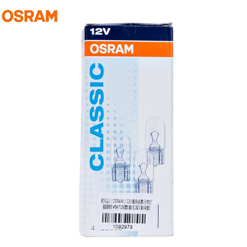 10 Pcs Osram T10 2825 12V 5W W2.1x9.5d W5W Originele Lijn Interieur Licht Richtingaanwijzer Lampen Oem Auto halogeen Lampen