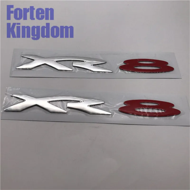 Forten Kingdom 2 Pieces Word XR8 XR 8 Car PVC Chrome 3D Letter Badge Emblem Custom Sticker Auto Nameplate Sticker Symbol