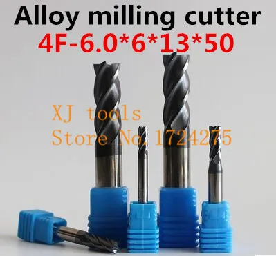 New 1pcs Of 4F-6.0*6*13*50mm Micro Solid Carbide End Mill CNC Milling Cutter Tool Bits For Steel Milling Free Delivery