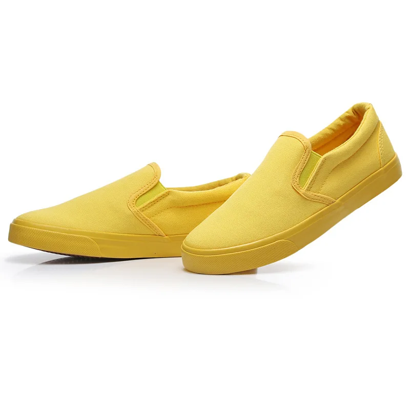 Candy Color canvas shoes New Spring Summer Yellow breathable boys Slip-On low to help mens casual girls shoes eur35-44