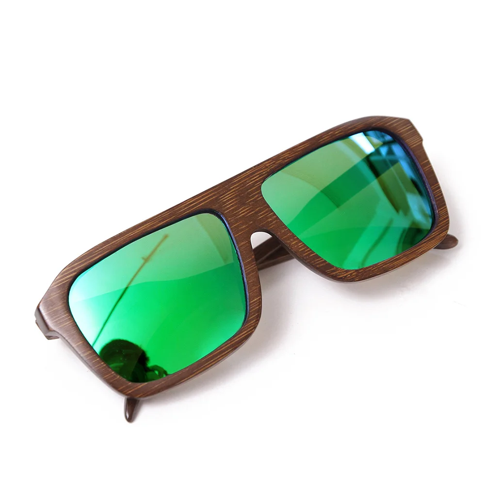 BerWer 2023 Polarized Sunglasses Wooden Bamboo Women Men Handmade Colored Brown Sunglass