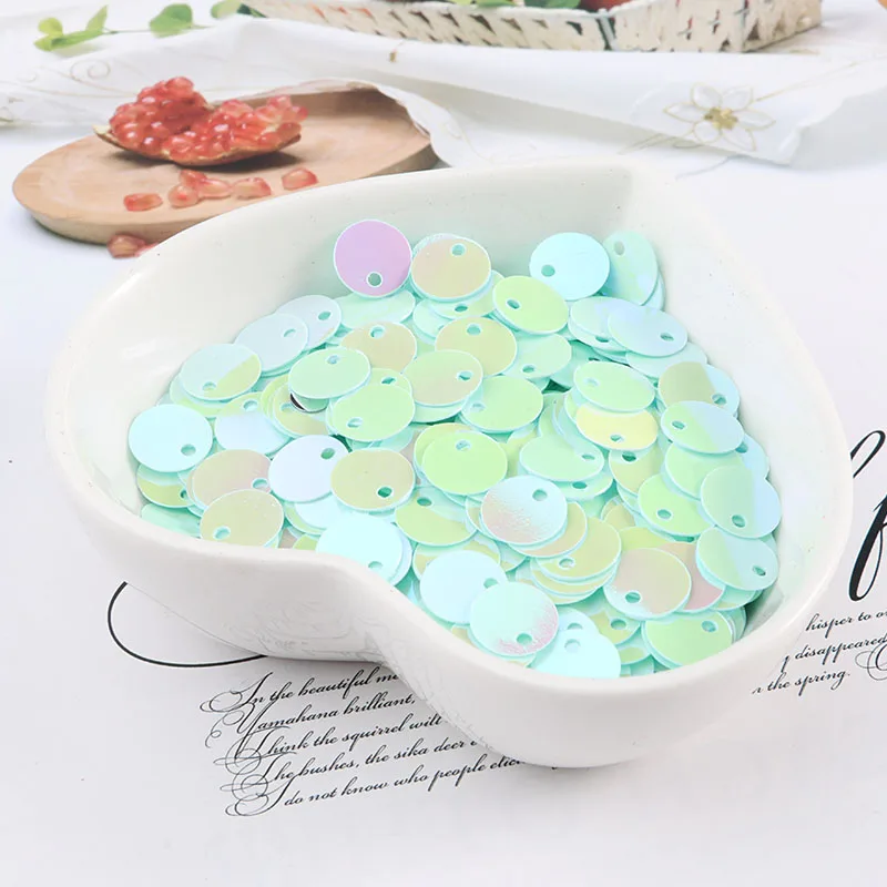 10g(1000pcs)6mm Flat Round Sequins Paillettes sewing Wedding Craft pvc sequin confetti for Garment Accessories with 1 side hole