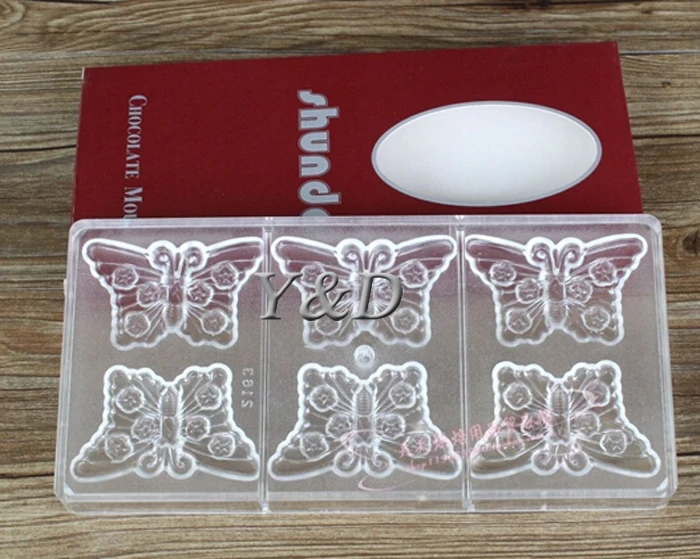 Nice Beautiful Butterfly Shaped Clear Polycarbonate Chocolate Mold DIY  PC Baking Tools