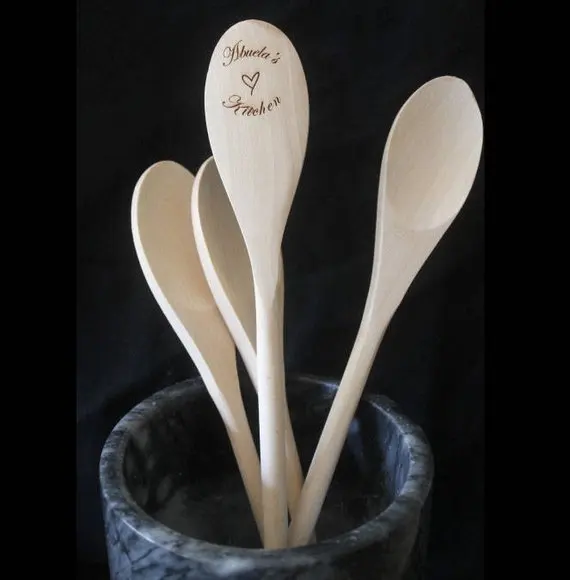 personalized name or any text engraved bridal shower Wedding Wooden spoons birthday Abuela  Housewarming party favors gifts