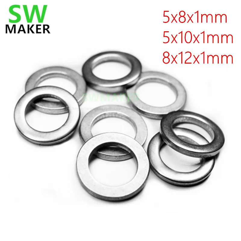 50pcs Mini V Wheel Precision Shim Washer 5x8x1mm 5x10x1mm 8x12x1mm Stainless steel for OpenBuilds/CNC/3D printer mini Wheel Kit