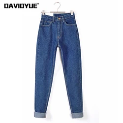 Vintage high waist jeans woman 2022 skinny black blue mom boyfriend jeans for women denim pants female trousers streetwear