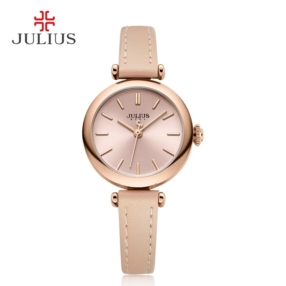 JULIUS Simplicity Women\'s Dress Watch Classic Leather Strap Watches Slim Ladies Japan Quartz Movt High-End Luxury Reloj JA-1018