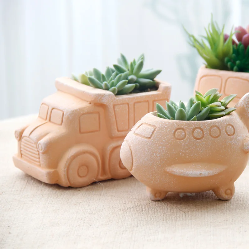 Taobao hot models retro car series terracotta pots succulents exquisite multi-style flower pots wholesale