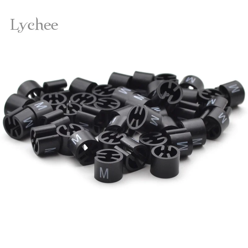 Lychee Life 100 Pieces Black Hanger Sizer Garment Tags Markers Size Dividers Size Marker for Hangers XXS-4XL Printed