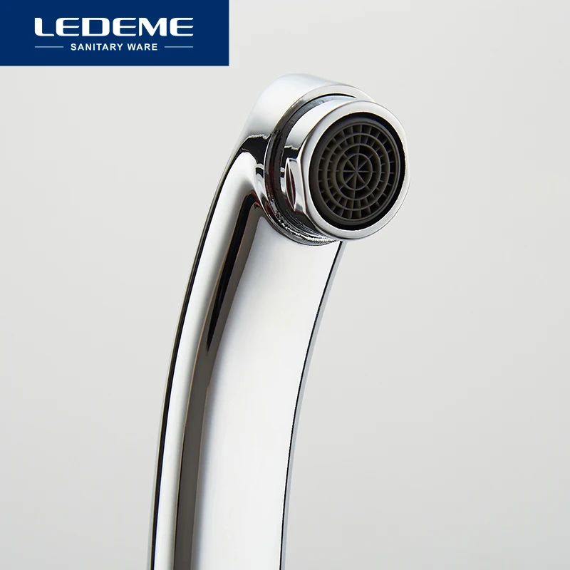 LEDEME Classic Style Kitchen Faucet Solid Brass Single Handle Cold and Hot Water Tap 360 Degree Rotation L4913