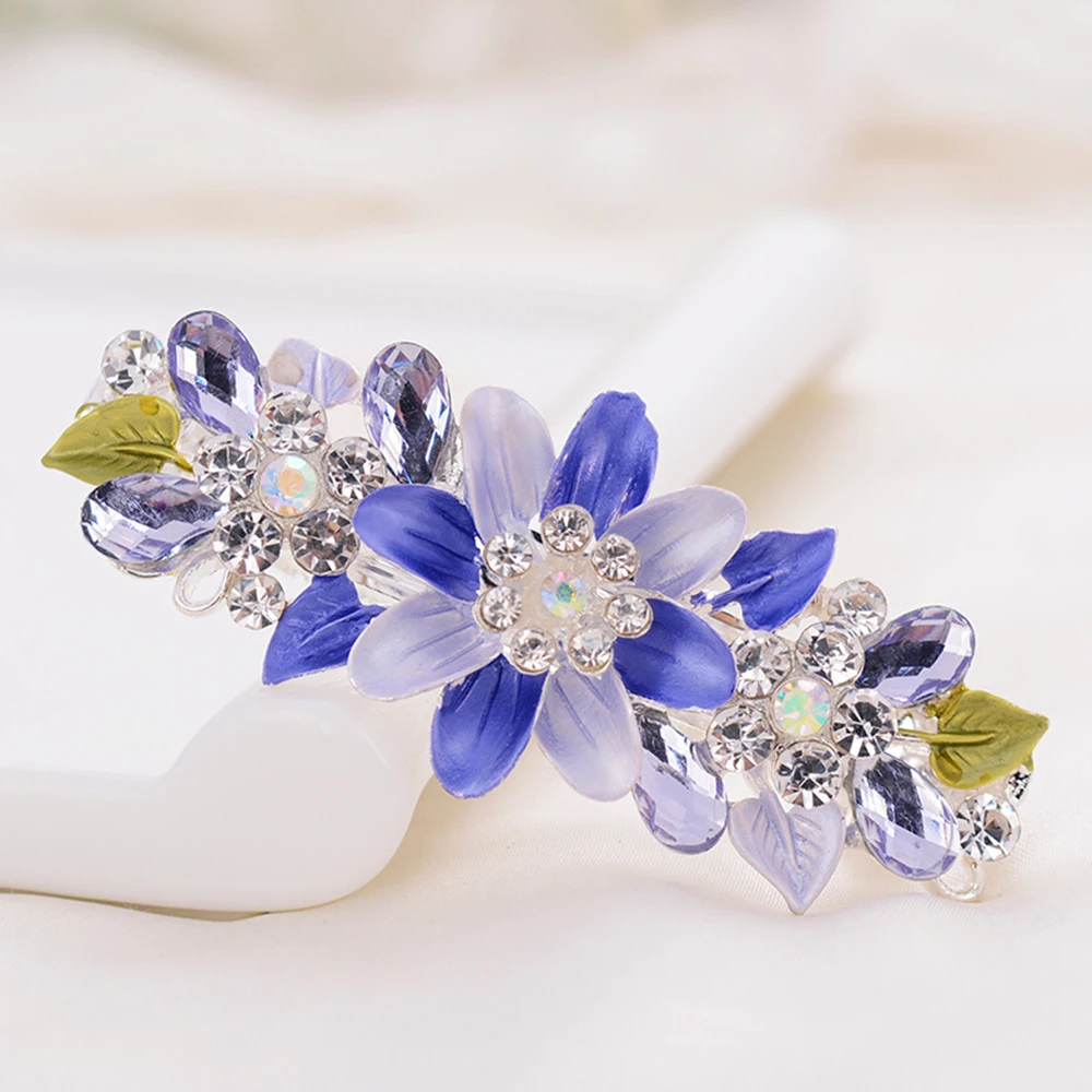 

Exquisite Flower Crystal Rhinestone Barrette Hairpin Women Hair Clip Hair Accessories For Gift Party Wedding