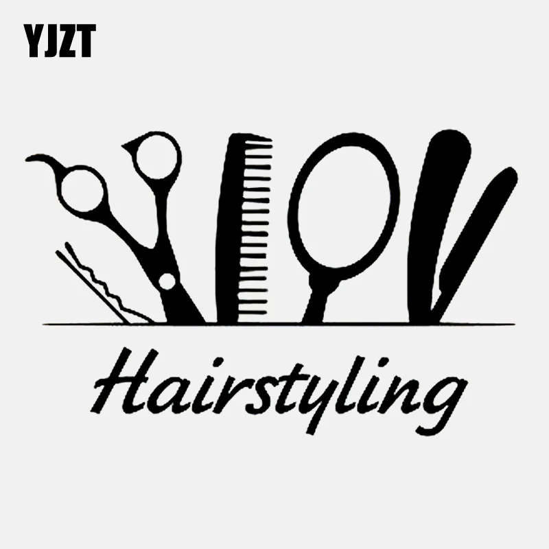 YJZT 14.7CM*9.1CM Hairstyling Hair Salon  Hair Dresser ToolsVinyl Car Sticker C22-0159