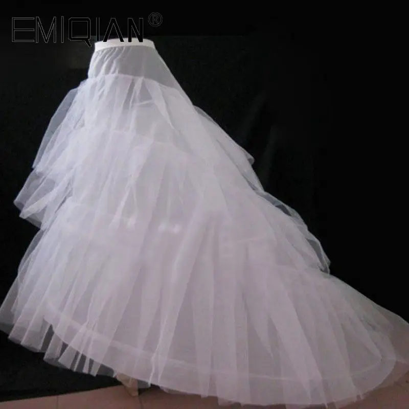 Wedding Petticoat Jupon Court Train Crinoline Slip Underskirt for A-line Wedding Dress 3 Layers Wedding Accessoires