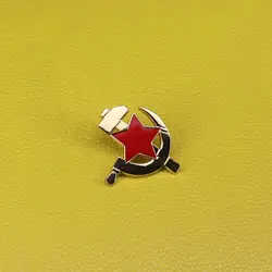USSR red star pin sickle and hammer brooch Soviet Communism badge men patriot jewelry gift