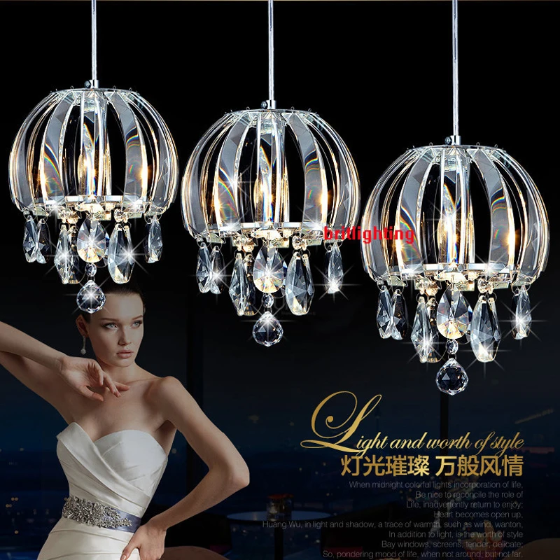 

Restaurant Passageway Crystal Pendant Lights Creative Personality Hanging Pendant Lamp Bedroom Bar Modern LED Chandelier Dining