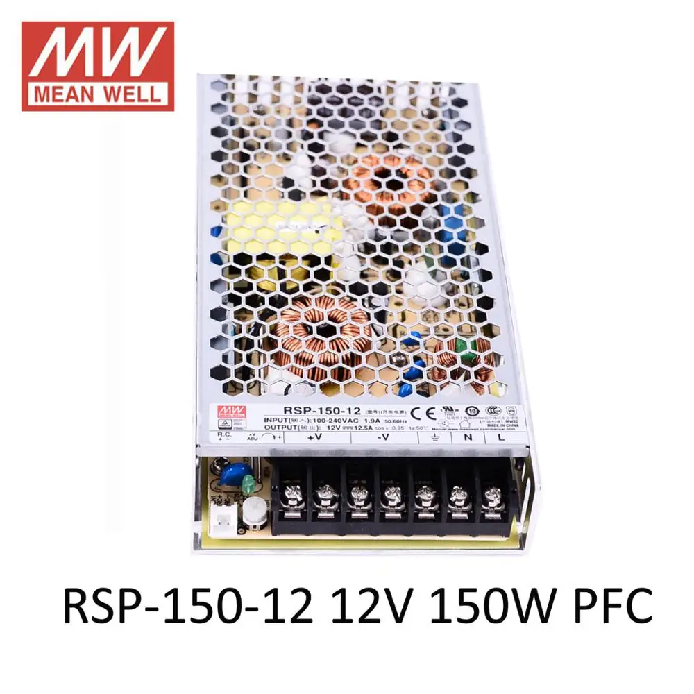 

Original MEANWELL RSP-150W Switching Power Supply 5V 12V 24V 48V 150W PFC Function Meanwell 85-264VAC power supply 3.3V 13.5V UL