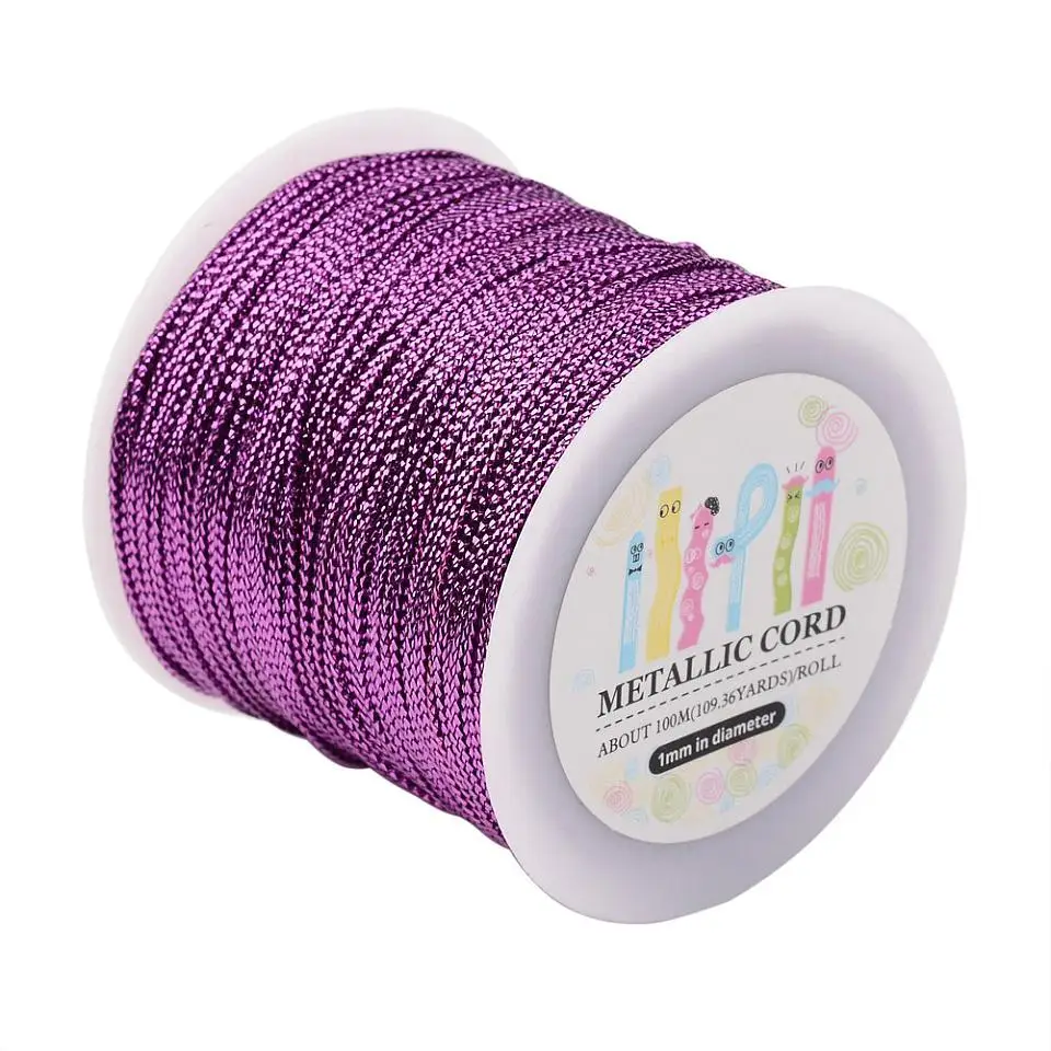 1 Roll 1mm Jewelry Braided Thread 4 Colors Metallic Cords Findings for Bracelet Necklaces Earrings DIY Jewelry Making Supplies