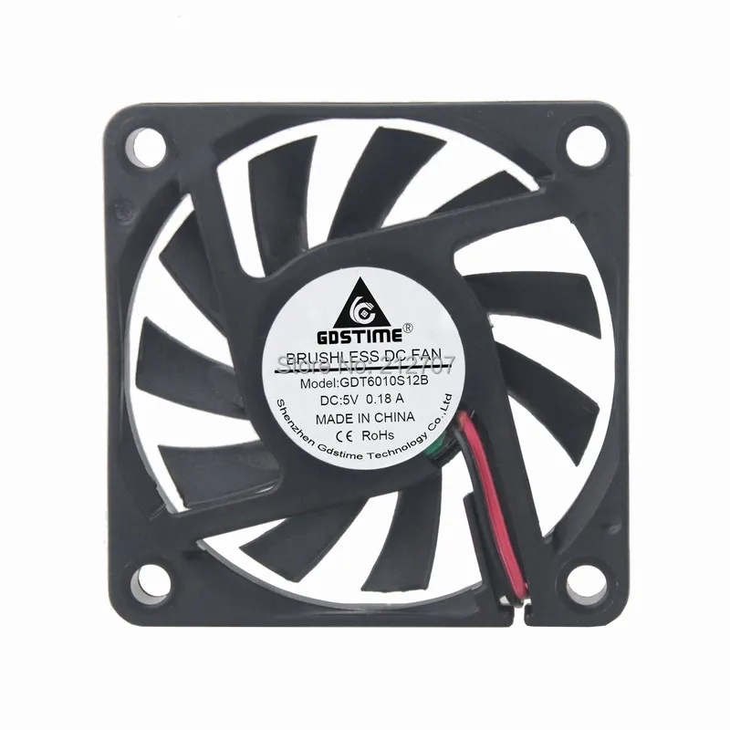 10PCS Gdstime DC 5V 60mm x 60mm x 10mm 6010 Brushless Cooling Fan