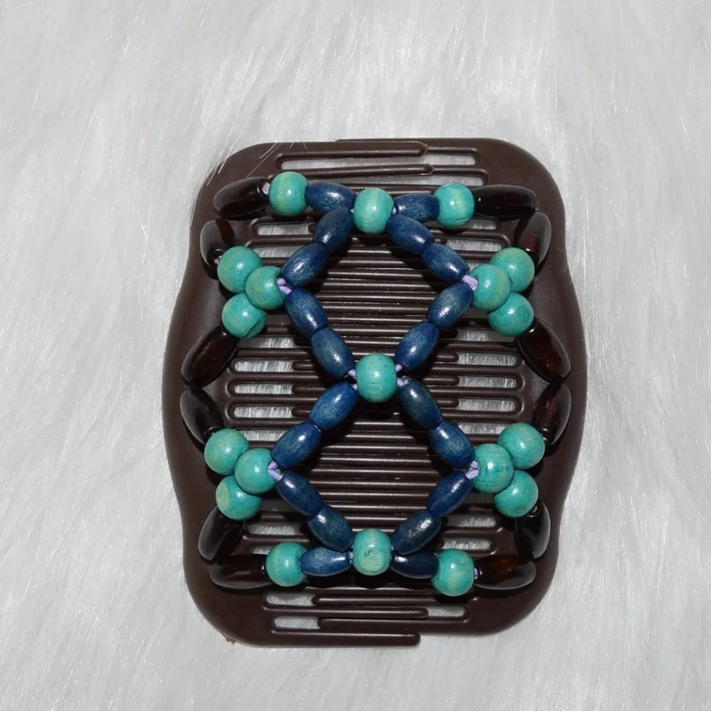 

two blue wooden beads magic comb 20 pcs/lot classical comb Easy to Use professional lady hair tidy up