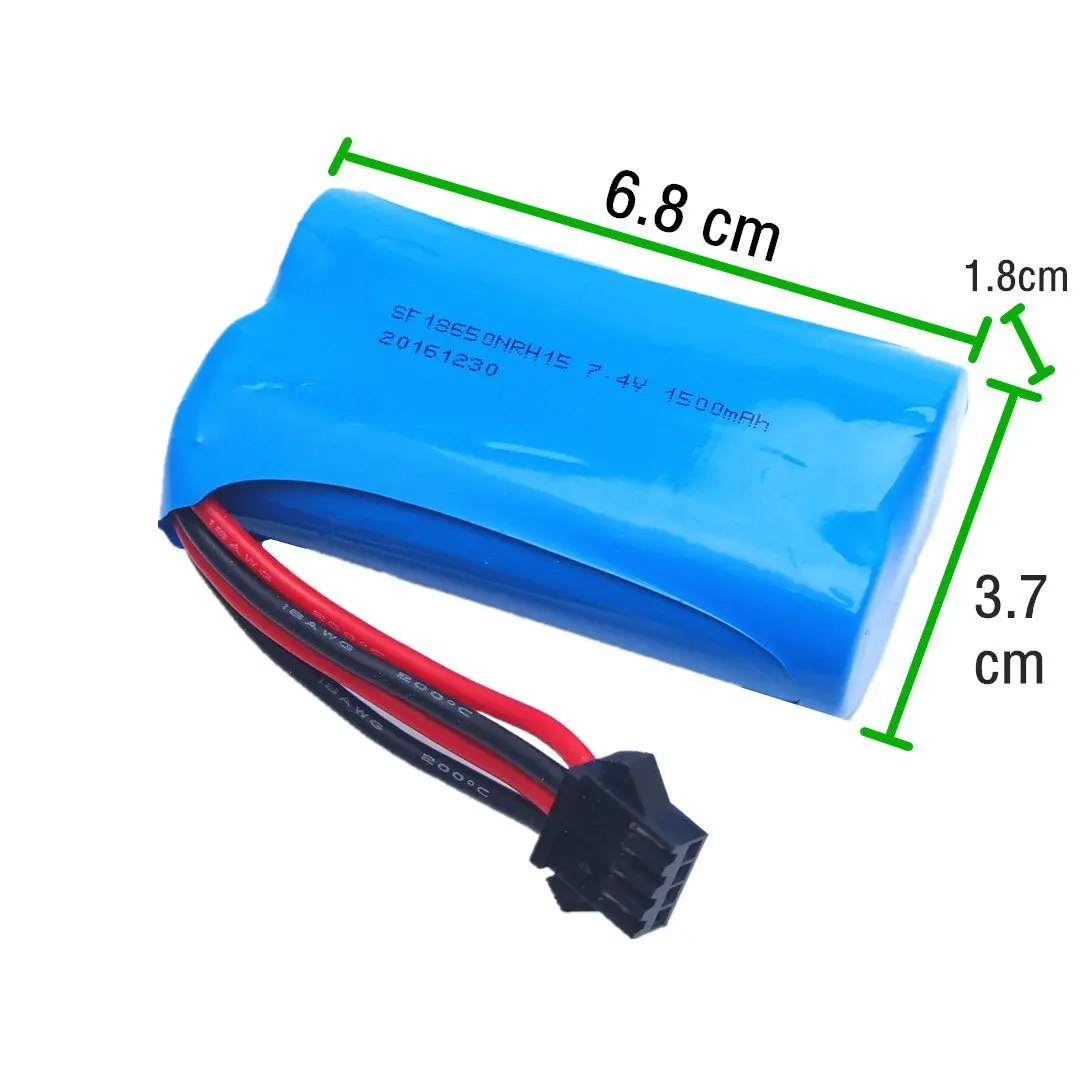 2pcs * EBOYU 7.4v 1500mah Lipo Battery + 1 to 3 Balance Charger for Udi007 Udi002 RC Boat Spare Parts