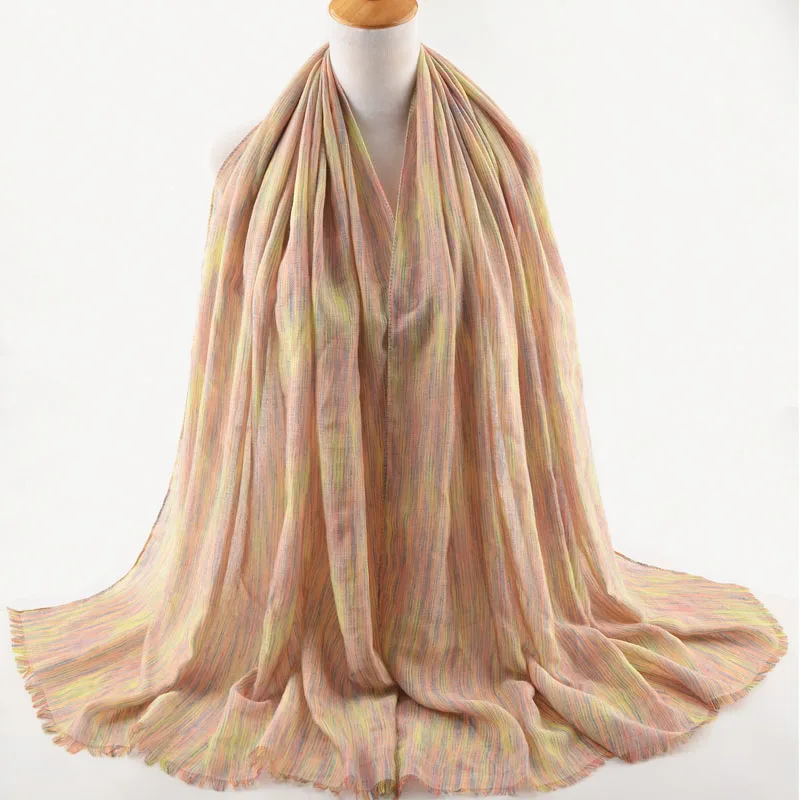 

Winter Women Comfortable Cotton Soft Striped Scarf Head Wrap Shawl,Muslim Hijab Scarves Muffler,Female Cape Stoles British Style
