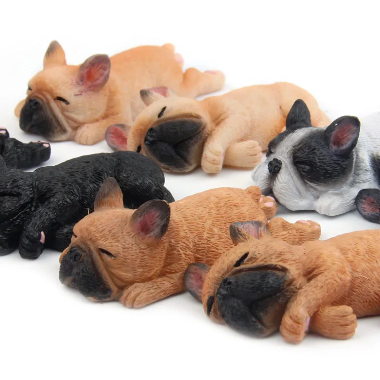 

8 styles Magnet Bulldog Lovely Sleepy Dog Toys Action Figures PVC Model Toys Brinquedos Landscape Decor Animals Dolls Kids Gifts