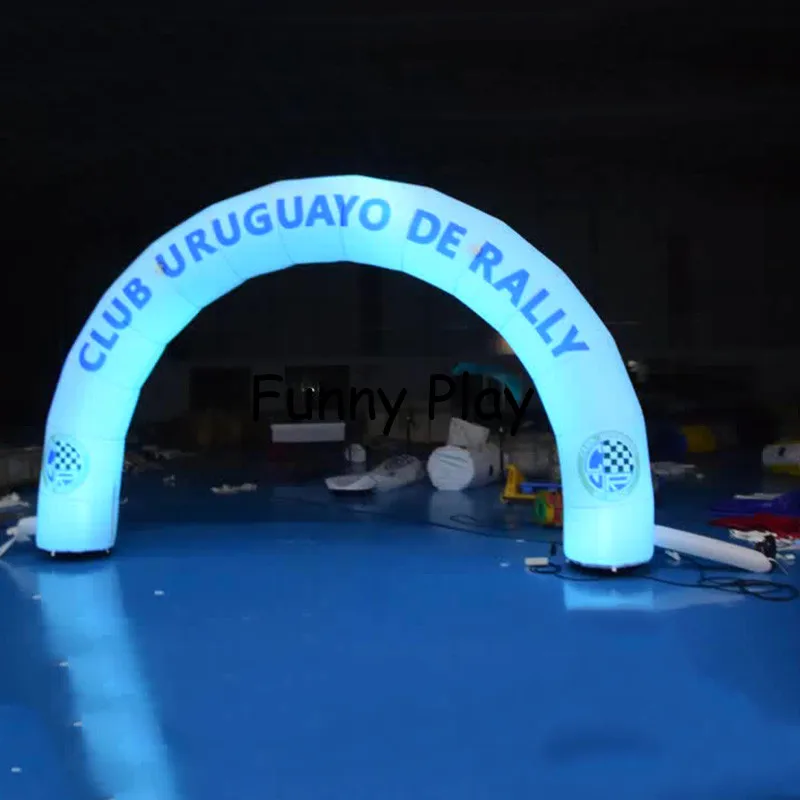 8m Inflatable led event arch for Advertisement with light and Double Sided Digital logo printing Led Lighting archway