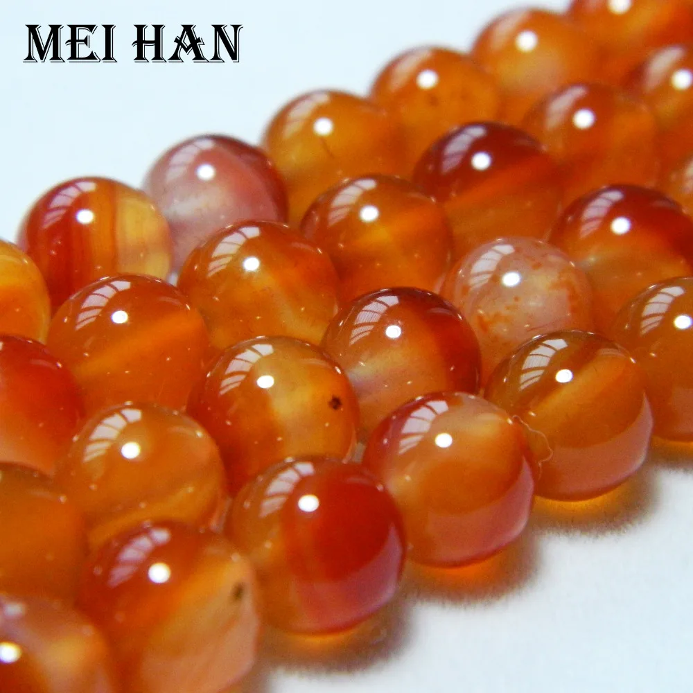 Meihan (Free Shipping) (2strands/set) natural 6mm 8mm Red Carnelian sommth round loose beads stone for jewelry making design