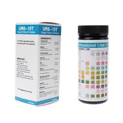 URS-10T 100 strisce Urinalysis Reagente Carta di Prova 10 Parametri Urine Strisce Reattive Leucociti, Nitriti, Urobilinogen, Proteine, pH