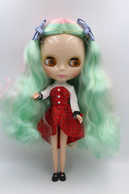 

Free Shipping big discount RBL-251DIY Nude Blyth doll birthday gift for girl 4colour big eyes dolls with beautiful Hair cute toy