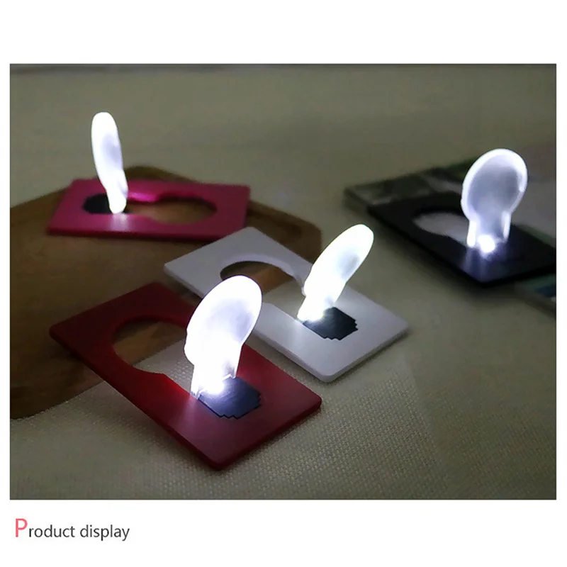 Creative pocket LED lamp Credit Card Size Night Light Bulbs Cute paper card flashlight Christmas gift toy for child