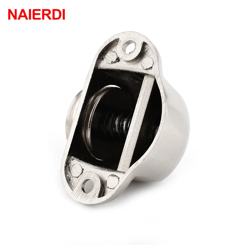 NAIERDI Zinc Alloy Door Stop Casting Powerful Floor-mounted Magnetic Holder 54mm*35mm Satin Nickel Brushed Door Stopper