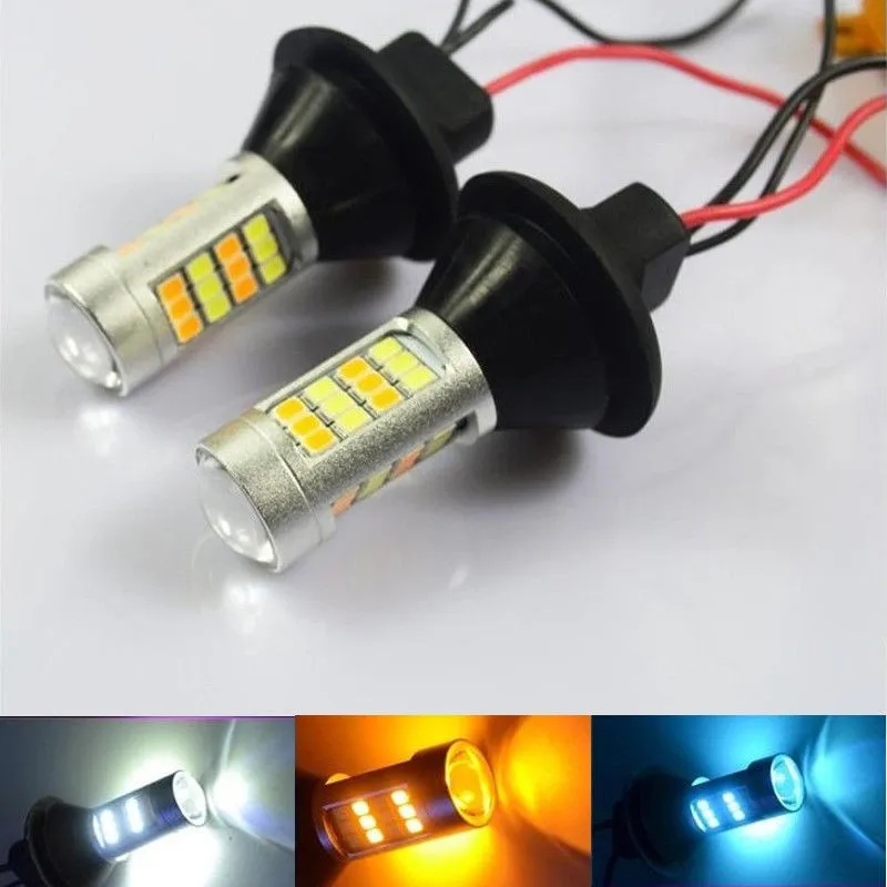 1Set Switchback Dual Color White/Amber 1156 2835 42SMD Turn Signal LED Bulb Kit Error Free