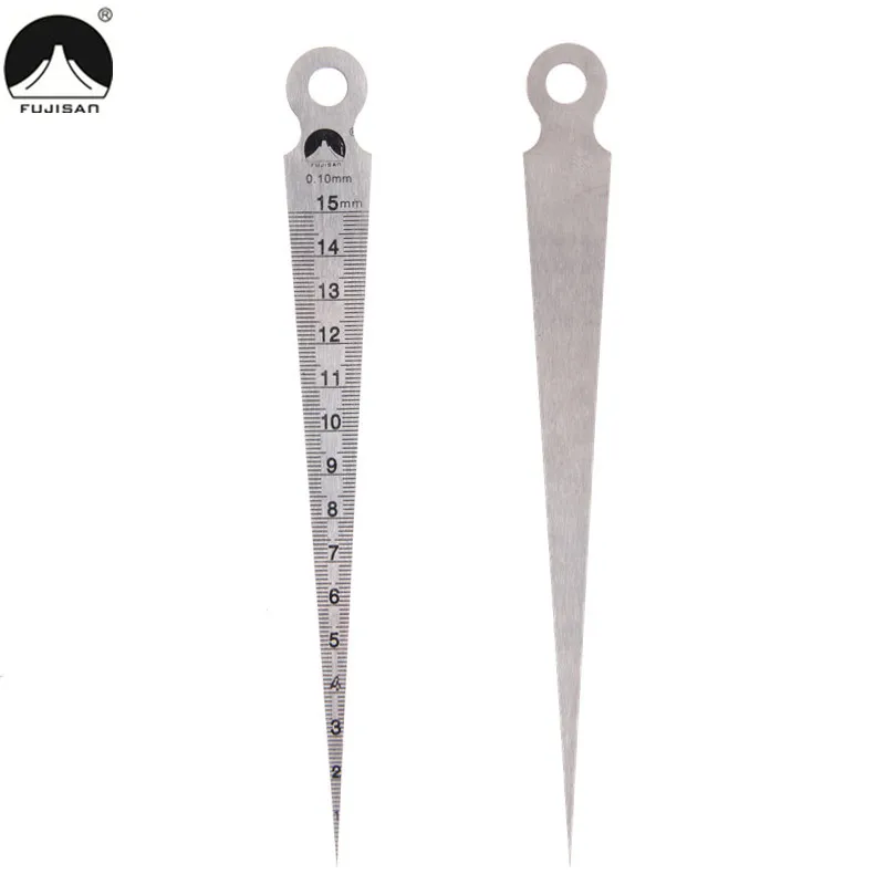 

FUJISAN 1-15mm Taper Gauge Stainless Steel Feeler Gauge Metric Gap Hole Measuring Tool