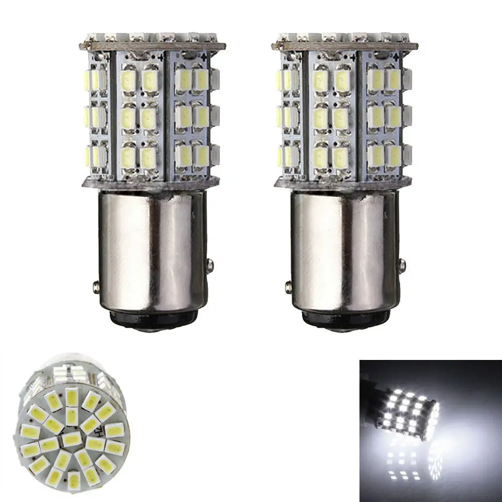 EE support 2Pcs 12V Super White LED Car BAY15D 1157 Auto DRL Tail Stop Light 64 SMD Bulb Sale XY01