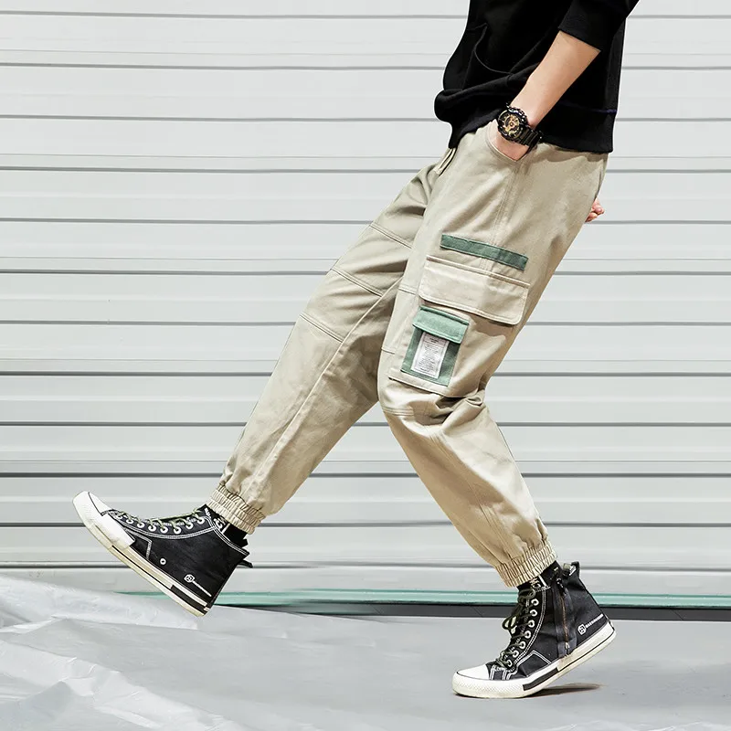 

EL BARCO Summer Cotton Harem Cargo Pants Men Black Khaki Hip Hop Male Streetwear Pencil Pants Casual Long Trousers Grey Joggers