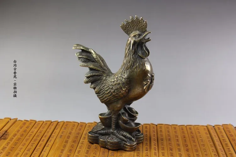 bronze Pure Copper Brass zodiac copper rooster copper chicken Hannaford town house high 18.8cm bronze ingot Lucky Rooster