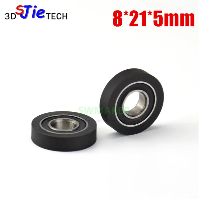 8*21*5mm F type super silent polyurethane 688 pack rubber bearing, forming bearing, rolling wheel, PU pulley