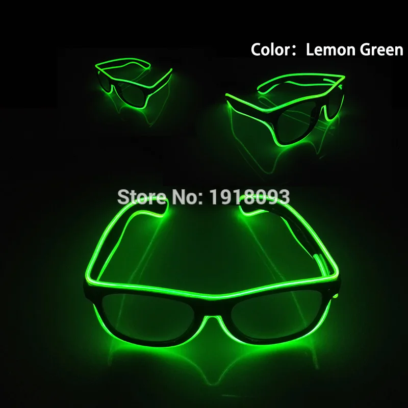 Wholesale 100PC/Lot Fashion Bright EL wire Neon LED Glasses Rave Costume glasses Novelty Light For Carnival,Dance,Festival,Party